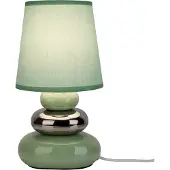 Näve Tischleuchten - Keramik Tischleuchte "STONEY" mint, Tischlampe im Retro Style, aus Keramik in mint, 31 cm hoch, Ø 16 cm, E14-Fassung – Schnurschalter