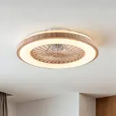 LumenXL Deckenventilator Starry mit anpassbarer Farbtemperatur und Sterneffekt - Holzoptik