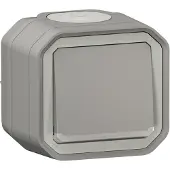 Legrand 069712L Plexo New FRAP Wechselschalter Kontroll 10 AX, Steckklemmen, IP 55, IK 08, Grau