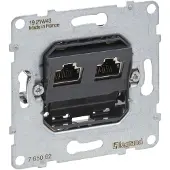 Legrand 765062, 2 x RJ-45, STP, 6a, Schwarz, Thermoplast, Glänzend