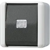 JUNG 831 W, Drucktasten-Schalter, 1P, Schwarz, Weiß, 250 V, 10 A