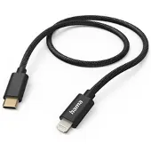 Hama Fabric, 1,5 m, Lightning, USB C, Männlich, Männlich, Schwarz