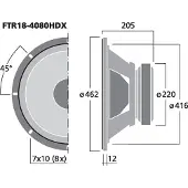 Monacor FTR18-4080HDX PA-Lautsprecher