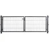 Arvotec Zaundoppeltür "HBV - 830823", grau (anthrazit), B:300cm H:140cm, Metall, Tore, Zaundoppeltür, BxH: 300x140 cm
