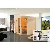 Weka Massivholz-Sauna VALIDA Gr. 2 Sparset 7,5 kW OS inkl. digitaler Steuerung, Glastür und Fenster x B x T x H x 189 x 172 x 204