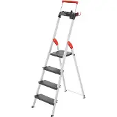 Hailo Stufen-Stehleiter L100 TopLine, EN 131, mit Multifunktionsschale & Haltebügel, bis 150 kg, 4 Stufen