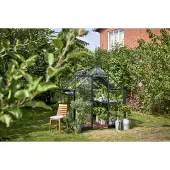 Halls Gewächshaus Qube 68 5,1 m² Sicherheitsglas 3 mm 198 x 259 cm schwarz