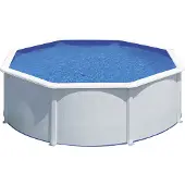 Gre Runder Stahlwandpool in Weiß KIT350ECO – Ø 350 x 120 cm, Komplettset