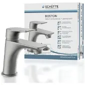 Schutte Waschtischarmatur BOSTON, Wasserhahn Bad mit Pop Up Ablaufgarnitur Waschbecken, Mischbatterie Waschbecken