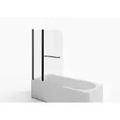 Aurlane Badewannenaufsatz 2-teilig Black Spirit 2 100 x 140 cm Klarglas Profilfarbe schwarz BWF285