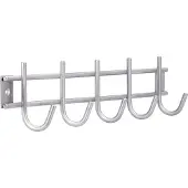 Siro Garderobenleiste Satis mit 5 Haken, Breite 380 mm, Edelstahl gebürstet