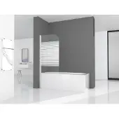 Aurlane Badewannenaufsatz 1-teilig White Elegance 1 75 x 140 cm Klarglas Profilfarbe weiß BWF150W