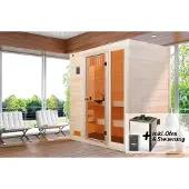 Weka Massivholz-Sauna VALIDA Gr. 2 Sparset 7,5 kW OS inkl. digitaler Steuerung, Glastür und Fenster x B x T x H x 189 x 189 x 204