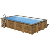 Gre Holzbecken rechteckig Modell Evora 620 x 420 x 133 cm, Komplettset + GRATIS Sommer- und Winterabdeckung