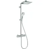 Hansgrohe Regendoucheset Crometta E 240 Varia 24 cm vierkant incl. thermostaatkraan 26785000 chroom/wit