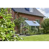 Halls Gewächshaus Qube 610 6,4 m² Sicherheitsglas 3 mm 198 x 321 cm schwarz