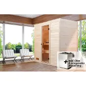 Weka Massivholz-Sauna VALIDA Gr. 3 Sparset 9,0 kW K inkl. integrierter Steuerung, Glastür x B x T x H x 189 x 189 x 204