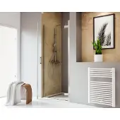 Schulte Duschtür in Nische mit Drehtür TouraPlus ExpressPlus 80 x 200 cm Profil chrom Klarglas schmutzabweisende Glasbes
