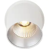 The Light Group SLC Cup LED-Einbaudownlight weiß/silber 3.000K Cup, dimmbar, weiß / opal, für Wohn- / Esszimmer, Aluminium, Modern, Shop-Einbauleuchten