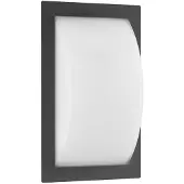 LCD Wandleuchte A-310564, Graphit, ohne Bewegungsmelder, Aluguss, Opalglas, IP44, E27, 320x192x90mm