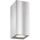 LCD LED Wandleuchte A-310600, Edelstahl, Aluguss, 2x 7W, 928lm, 3000K, Floatglas, IP54, 145x62x82mm