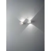 FABAS LUCE Lao LED-Wandleuchte für den Außenbereich, 12 W, 1080 lm, 3000 K, Weiß, Aluminium und Kristallglas, Schutzart IP65, modernes und elegantes Design