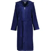 Cawö Bademantel 837 Kapuze und Reißverschluss Damen Marine-40 / 42