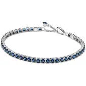 Pandora 591469C02 Damen Tennis-Armband Silber Funkelndes Blau