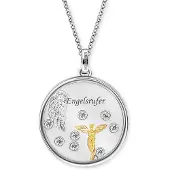 Engelsrufer Silver necklace with gold angel and ERN-LENS-AN-BIG zircons