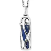 Engelsrufer Kette mit Anhänger "POWERFUL STONE LAPISLAZULI" Gr. S, bunt (silberfarben, blau), Halsketten, Damen, S, Silber 925 (Sterlingsilber), L: 50, Kette mit Anhänger, mit Lapislazuli