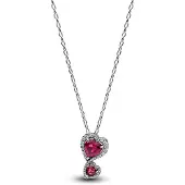 Pandora 393658C01-60 Damen-Silberkette Rote Halo Herzen