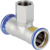 Geberit Gas-T-Stück Mapress d 54xR 2, f Nat u Flüssiggas, Edelstahl