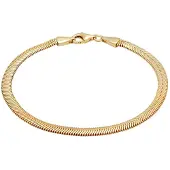 KUZZOI Armband Flach Elegant Schlangenkette Fischgräte 925 Silber Kuzzoi Gold
