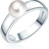 Valero Pearls Ring - Sterling Silber Perlen-Ring Süßwasser-Zuchtperle - Gr. 54 - in Silber - für Damen