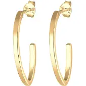 Elli Ohrringe Creole Oval Geo Basic Trend Blogger 925 Silber Elli Gold