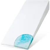 Bestschlaf ELONEO Bettkeil Topper 100 x 200 cm aus Gelschaum, Matratzen-Keilkissen zur Bettneigung, Keilmatratze, Keilförmige-Matratzenauflage, Erhöhungskeil, Bezug waschbar