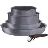 Tefal Natural Force L3969053, Rund, Allzweckpfanne, Schwarz, Grau, Mineralia +, Aluminium, Thermo-Punkt