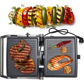 Kamille Elektrogrill 2000 Watt Ausklappbarer Sandwichtoaster Km-6706