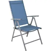 Mojawo Garten Klappstuhl Outdoorstuhl Aluminium - Textilen Silbergrau/Petrol