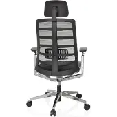 Hjh OFFICE High End Bürostuhl SPINIO ELITE L Ergonomischer Schreibtischstuhl mit Armlehnen (höhenverstellbar) Leder/Netzstoff Schwarz Drehstuhl für Büro, Zuhause