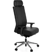 Hjh OFFICE PRO-TEC XXL Leder - Profi Bürostuhl Schwarz