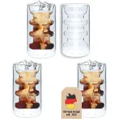 Intirilife Thermo Kaffee Tee Glas 260 ml Rillen Style