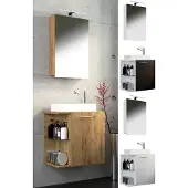 VCM 3-tlg Set | Waschplatz für Gäste WC | Gästebad | Waschtisch Toilette | Badezimmer Set - Hausa SC