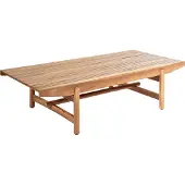 Beliani Garten Loungetisch Hellbraun aus Akazienholz 145 x 79 cm Rechteckig Outdoor Modernes Design Rustikaler Stil Terrasse Balkon