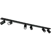 Orion Deckenstrahler Sean sechsflammig, schwarz Sean, dimmbar, schwarz, für Wohn- / Esszimmer, Aluminium, Strahler
