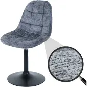 Mendler Esszimmerstuhl MCW-A60, Küchenstuhl Stuhl Drehstuhl, Stahl MVG Stoff/Textil Chenille (465g/m²) dunkelgrau