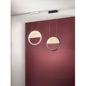 FABAS LUCE Pierre LED-Pendelleuchte, 29 W, Ø 400 mm, weißes Metall- und Holzgestell, warmes Licht (3000 K), stufenlos dimmbar, modernes und elegantes Design