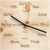 Huamet CH41-A-1605 Holz-Wanduhr Zirbe Dialekt Eckig