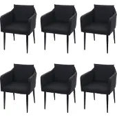 Mendler 6er-Set Esszimmerstuhl MCW-H93, Küchenstuhl Lehnstuhl Stuhl Kunstleder schwarz