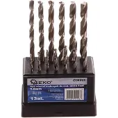 GEKO Bohrer für Metall, Satz mit 13 Stück, 2-8 mm, HSS TiN